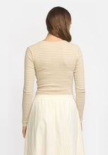 Indlæs billede til gallerivisning ESME, BLOOM STRIPE LS T-SHIRT BUTTERCREAM