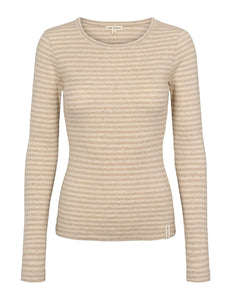 ESME, BLOOM STRIPE LS T-SHIRT BUTTERCREAM