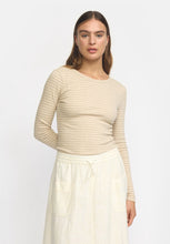 Indlæs billede til gallerivisning ESME, BLOOM STRIPE LS T-SHIRT BUTTERCREAM