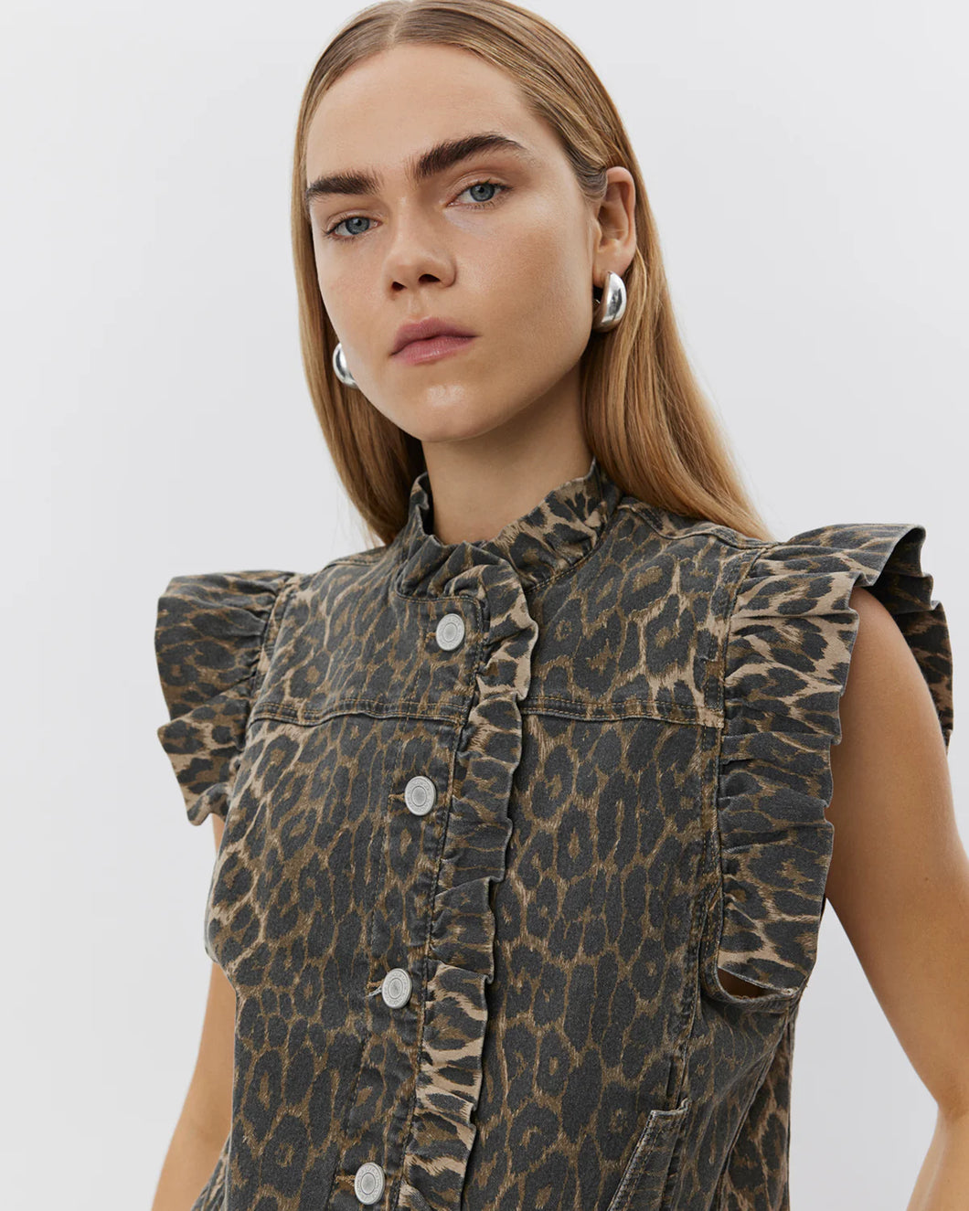 SOFIE SCHNOOR, FARAH VEST LEOPARD