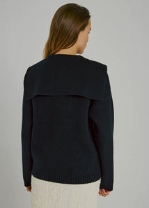 NOOR, FEA SAILOR KNIT TOP BLACK