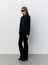 Indlæs billede til gallerivisning SOFIE SCHNOOR, GREDA FLARED VELVET DENIM JEANS, BLACK