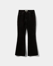 Indlæs billede til gallerivisning SOFIE SCHNOOR, GREDA FLARED VELVET DENIM JEANS, BLACK