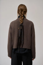 Indlæs billede til gallerivisning ANNE MI, HEATHER LS KNIT CARDIGAN, DARK DUN