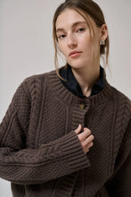 Indlæs billede til gallerivisning ANNE MI, HEATHER LS KNIT CARDIGAN, DARK DUN