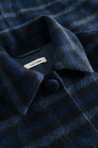 NUE NOTES, HELSINKI COAT NAVY CHECK