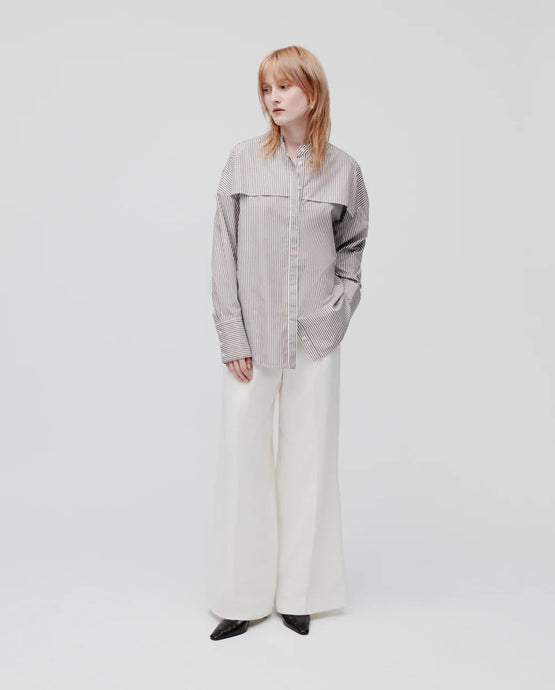 IVY OAK EVE COTTON SHIRT BROWN STRIPE
