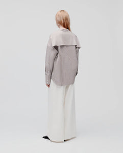 IVY OAK EVE COTTON SHIRT BROWN STRIPE