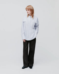 IVY OAK, EVE COTTON SHIRT BLUE STRIPE