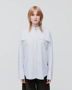 IVY OAK, EVE COTTON SHIRT BLUE STRIPE