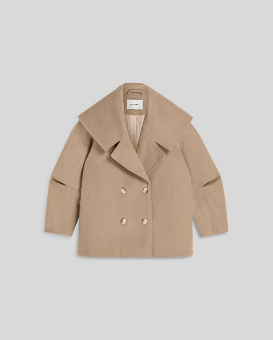 IVY OAK, JETTA PEA COAT - LIGHT CAMEL
