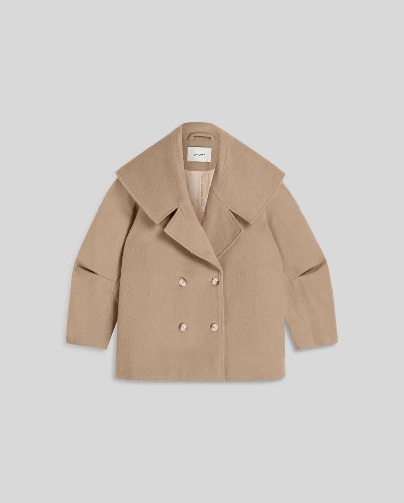 IVY OAK, JETTA PEA COAT - LIGHT CAMEL