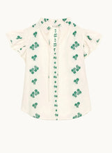 Indlæs billede til gallerivisning M.A.B.E IRIS WOWEN FRILL TOP GREEN