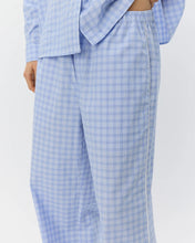 Indlæs billede til gallerivisning SOFIE SCHNOOR, JORDEN CHECK WIDE TROUSERS LIGHT BLUE