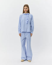 Indlæs billede til gallerivisning SOFIE SCHNOOR, JORDEN CHECK WIDE TROUSERS LIGHT BLUE