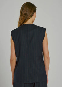 NORR, KANDRIA WAISTCOAT BROWN PINSTRIPE