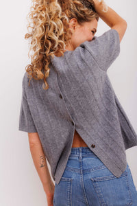 BETA,KATRINE SHORT SLEEVE GREY