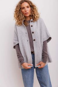 BETA, KRISTEL SHORT CAPE GREY MELANGE