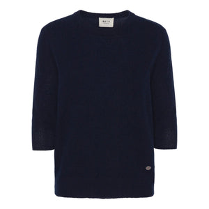 BETA, LADY SLEEVE O - NECK NAVY