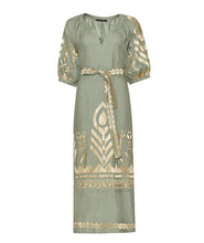 Indlæs billede til gallerivisning GREEK ARCHAIC KORI, DRESS WITH BELT, SAGE