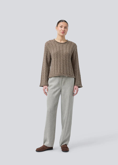 MODSTROM, KURTIS O-NECK KNIT CHOKOLATE CHIP
