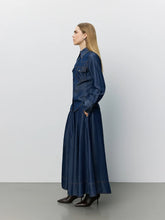 Indlæs billede til gallerivisning SOFIE SCHNOOR, NOOR DENIM MAXI SKIRT, DARK DENIM