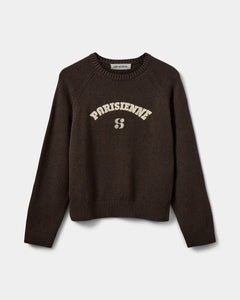 SOFIE SCHNOOR, PARISIENNESW SWEATER - DARK BROWN