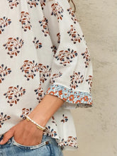 Indlæs billede til gallerivisning M.A.B.E STELLA PRINT LS TOP ECRU/RUST