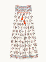 Indlæs billede til gallerivisning M.A.B.E STELLA PRINT MAXI SKIRT ECRU/RUST