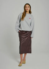 Indlæs billede til gallerivisning NOOR, SHELBY MIDI LEATHER SKIRT BORDEAUX