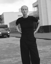 Indlæs billede til gallerivisning HERMAN, FH024 WIDE LEG WOOL PANTS BLACK