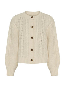 ANNE MI, DAHLIA CABLE KNIT CARDIGAN OFFWHITE