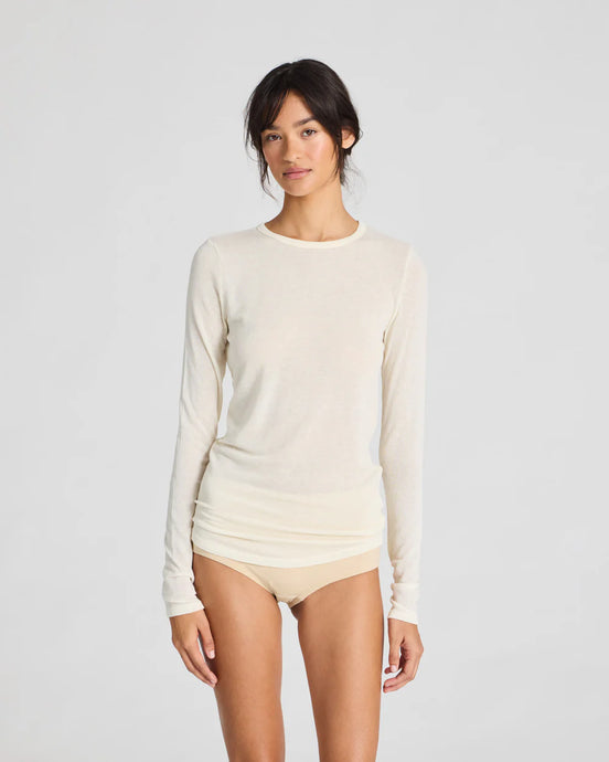 GAI & LISVA, THYRE L/S WOOL TOP OFF WHITE