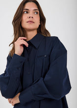 Indlæs billede til gallerivisning NORR, WILLOW SHIRT NAVY PINSTRIPE