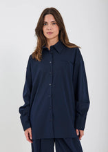 Indlæs billede til gallerivisning NORR, WILLOW SHIRT NAVY PINSTRIPE
