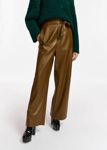 ESSENTIEL ANTWERP, ENCOUNTER LEATHER PANT GREEN