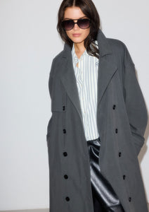 RAIINE, GALE TRENCH COAT - GREY