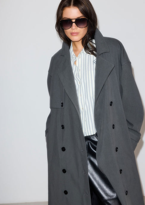 RAIINE, GALE TRENCH COAT - GREY