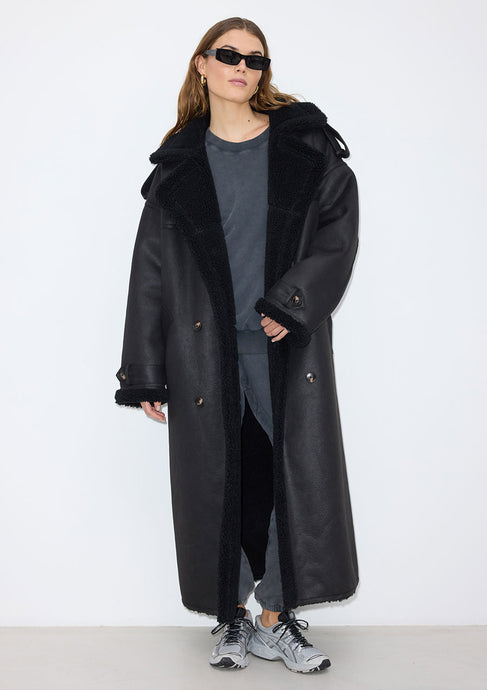 RAIINE, MIXON FAUX SHEARLING COAT