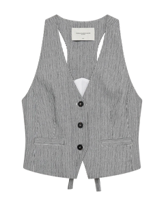COPENHAGEN MUSE, EMILY WAISTCOAT BLACK/WHITE
