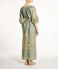 Indlæs billede til gallerivisning GREEK ARCHAIC KORI, DRESS WITH BELT, SAGE