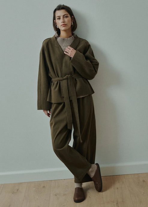 ANNE MI, FLORA BARREL PANTS ARMY