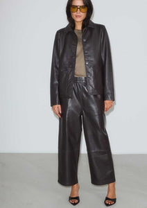 RAINE SHIRI LEATHER PANTS BLACK