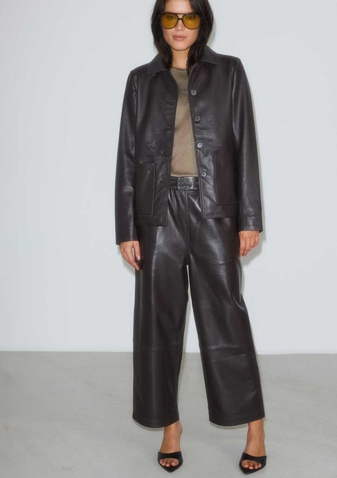 RAINE SHIRI LEATHER PANTS BLACK