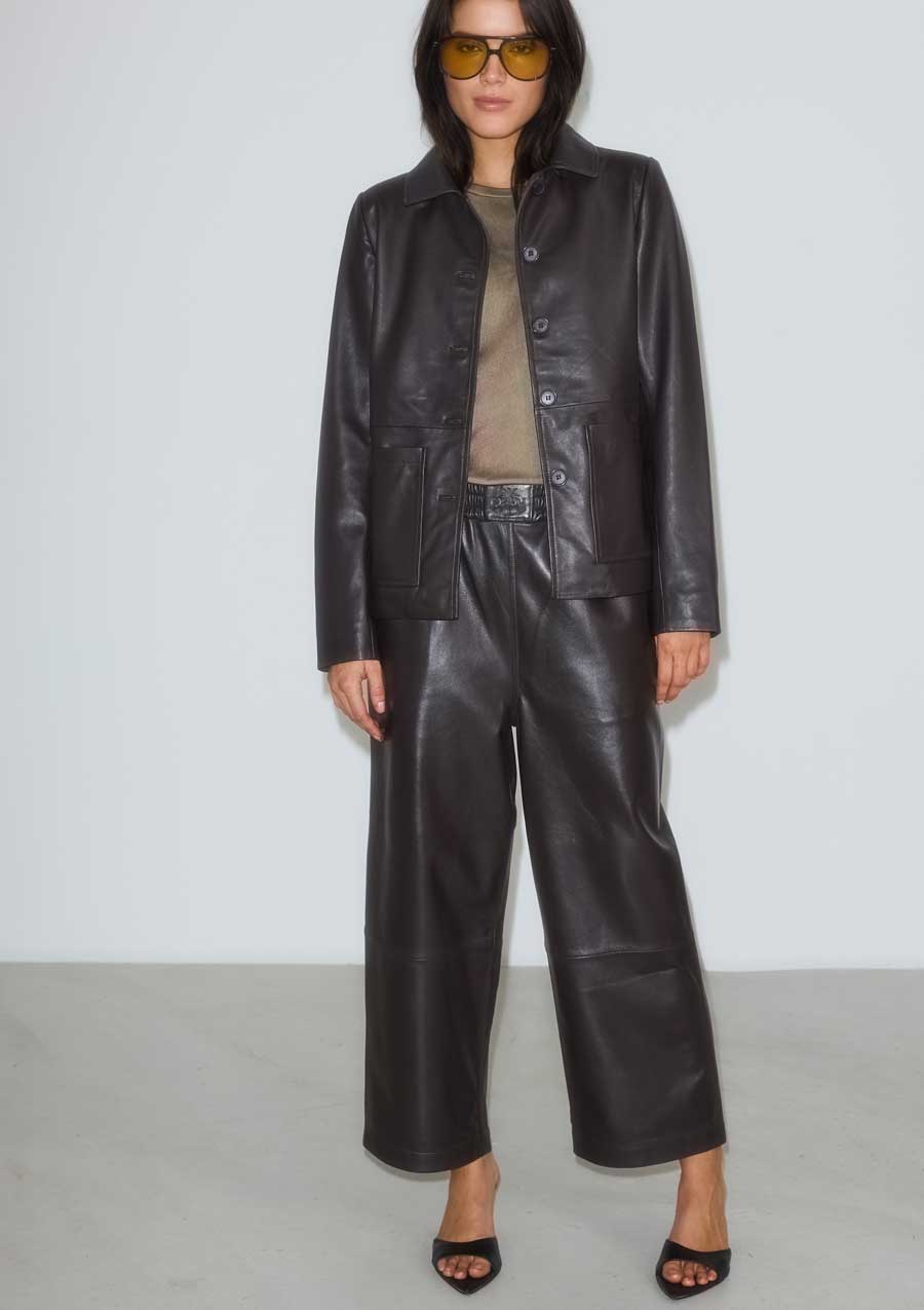 RAINE SHIRI LEATHER PANTS BLACK