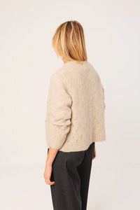 INDI & COLD, NJ465 SHORT CARDIGAN BEIGE