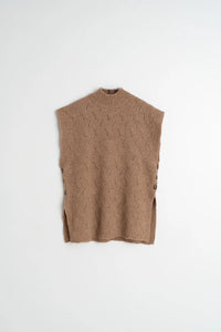 INDI & COLD, NJ466 KNIT VEST CAMEL